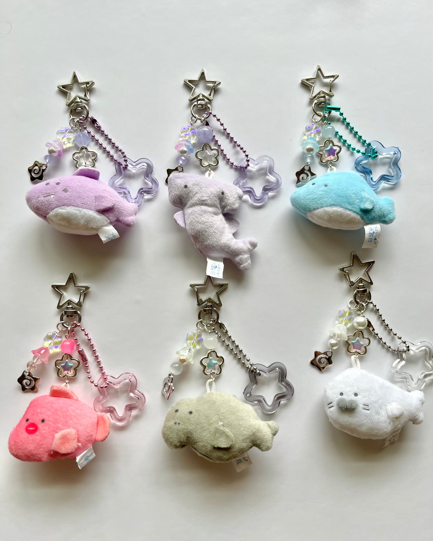 Sea animals plush keychains