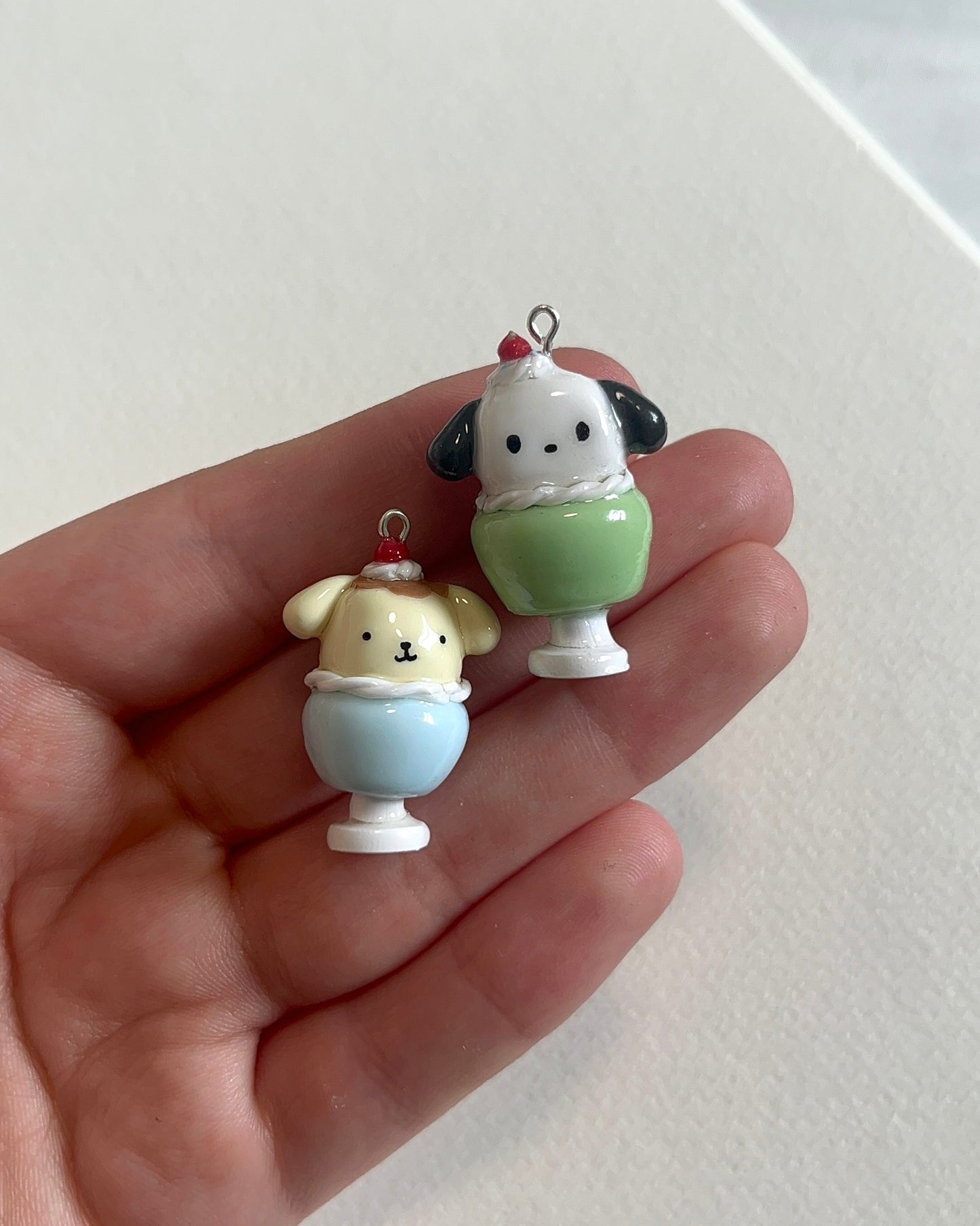 mini ice cream sundae clay charms