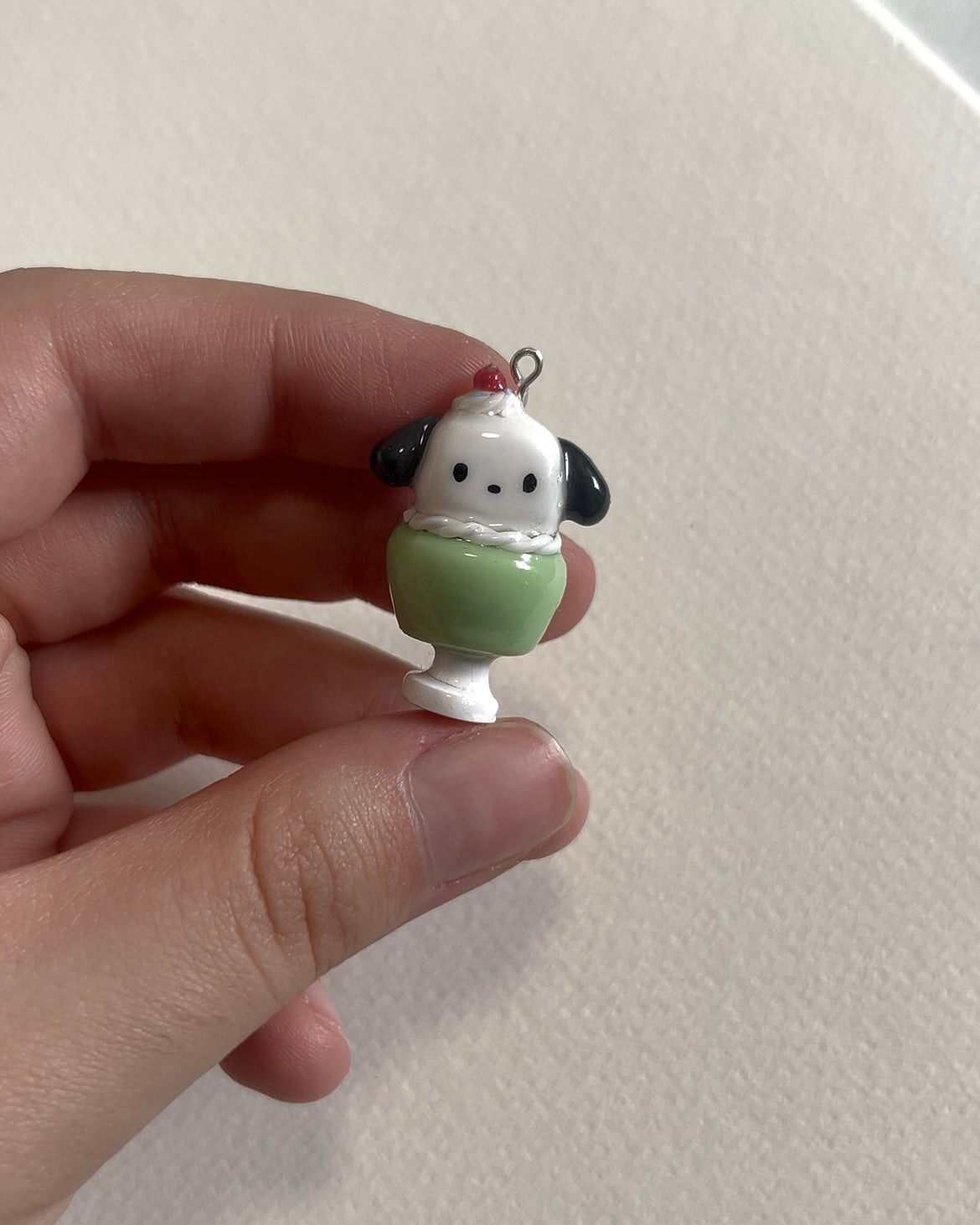 mini ice cream sundae clay charms