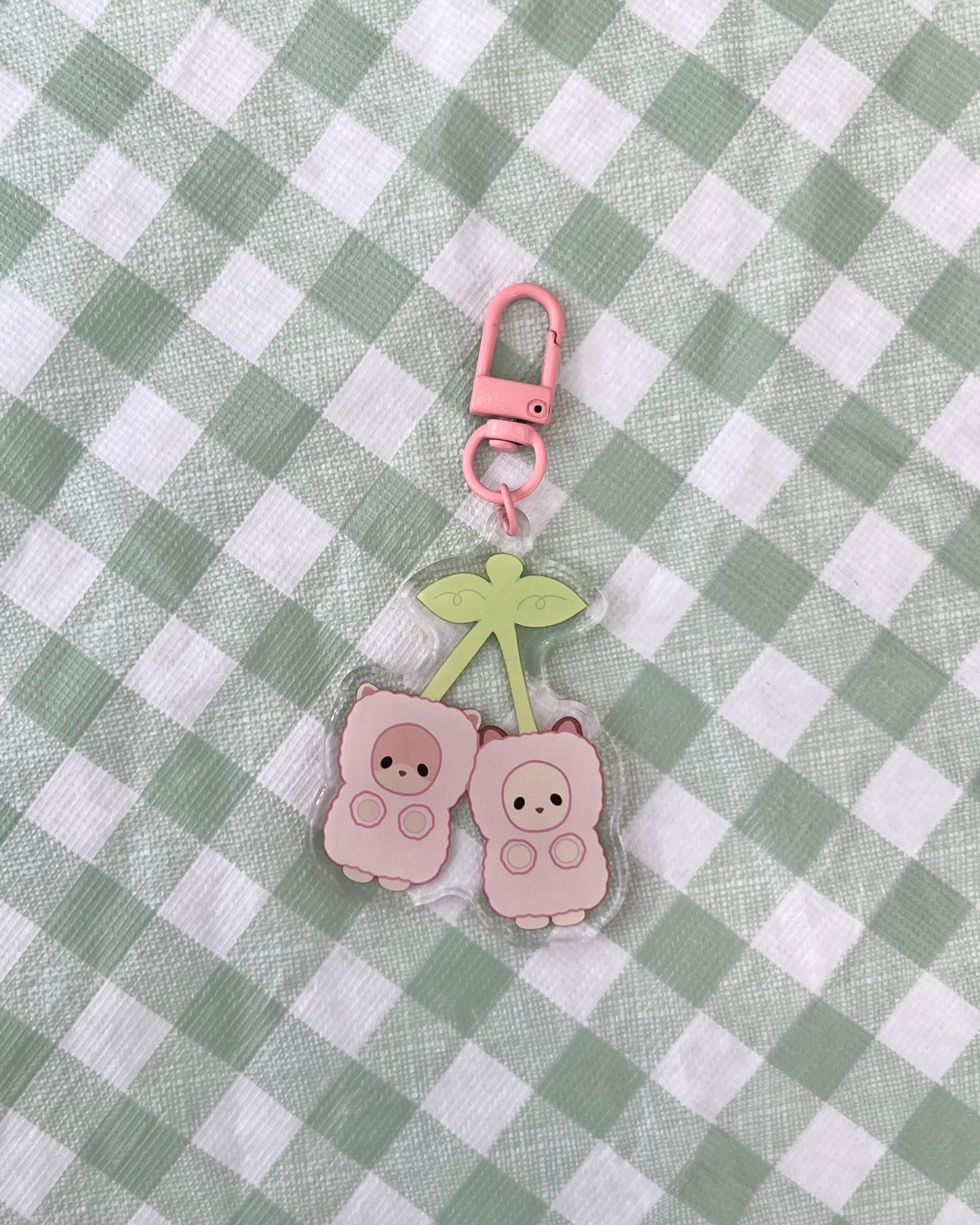 acrylic cherry keychain