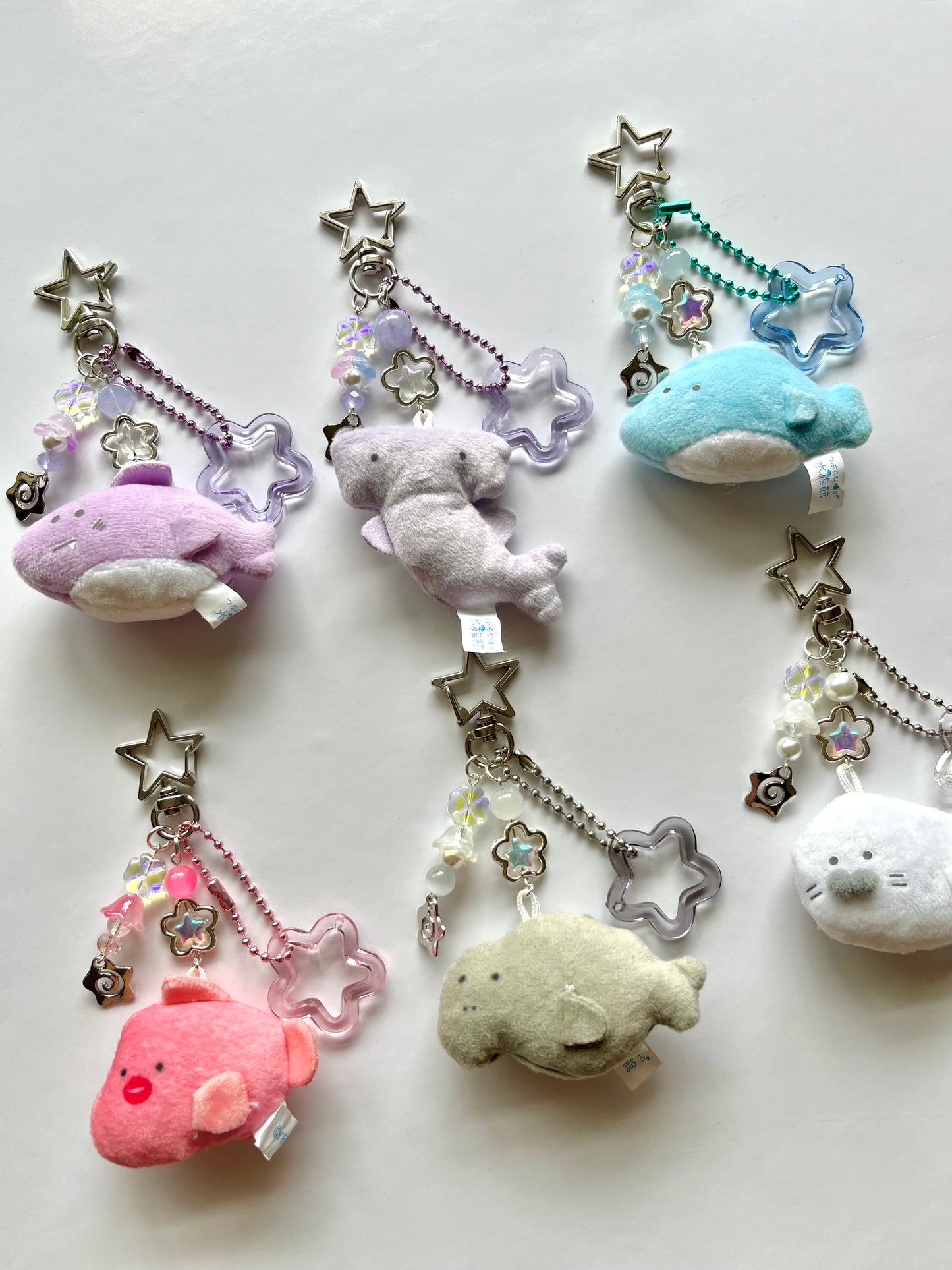 Sea animals plush keychains