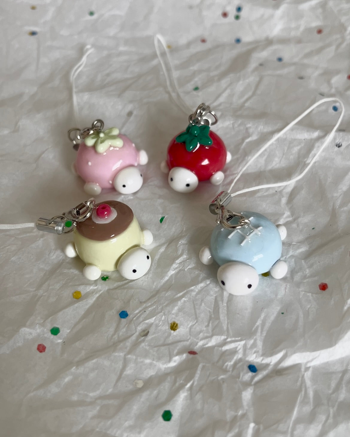 food turtle clay charms