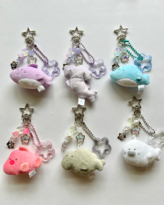 Sea animals plush keychains