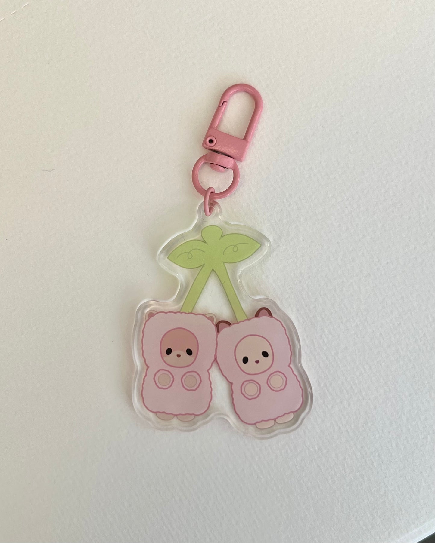 acrylic cherry keychain