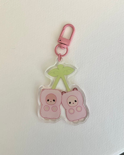acrylic cherry keychain