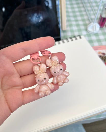 pink pearl miffy keychain