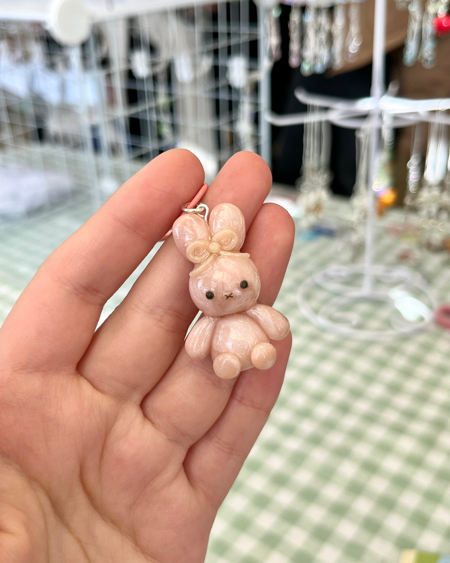 pink pearl miffy keychain