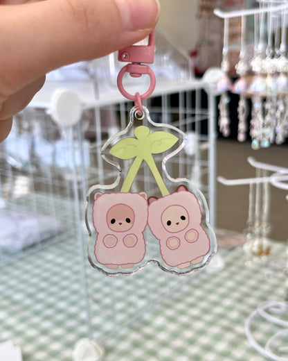 acrylic cherry keychain