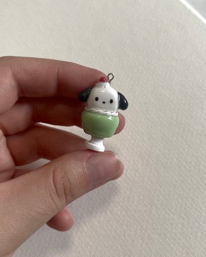 mini ice cream sundae clay charms