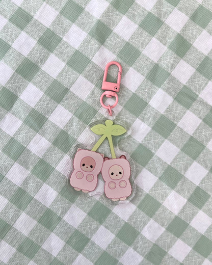 acrylic cherry keychain