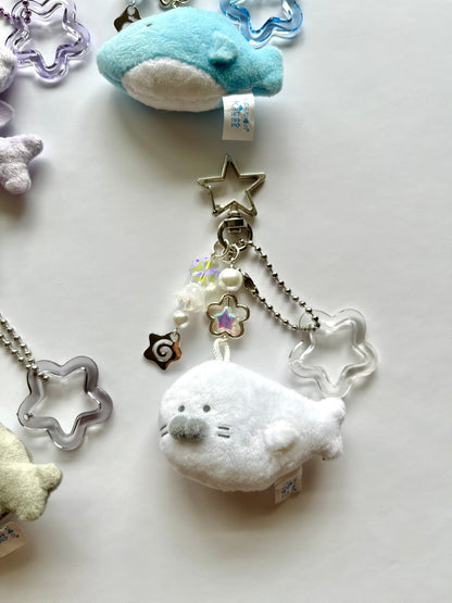 Sea animals plush keychains