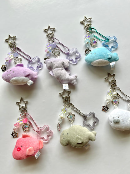 Sea animals plush keychains