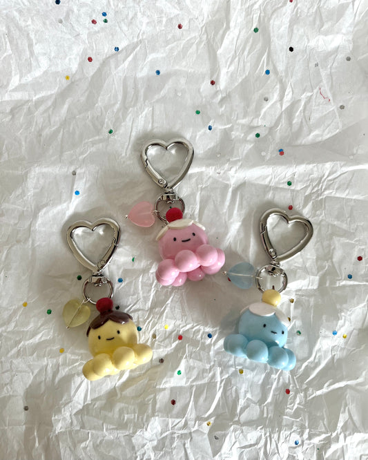 icecream octopus clay charm