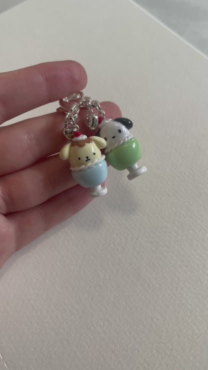 mini ice cream sundae clay charms
