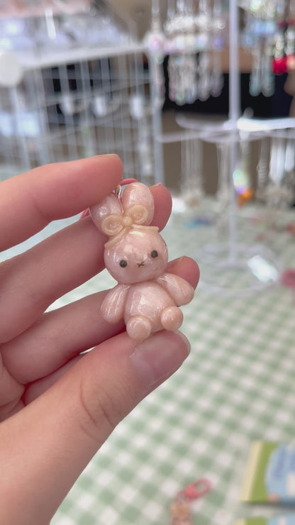 pink pearl miffy keychain