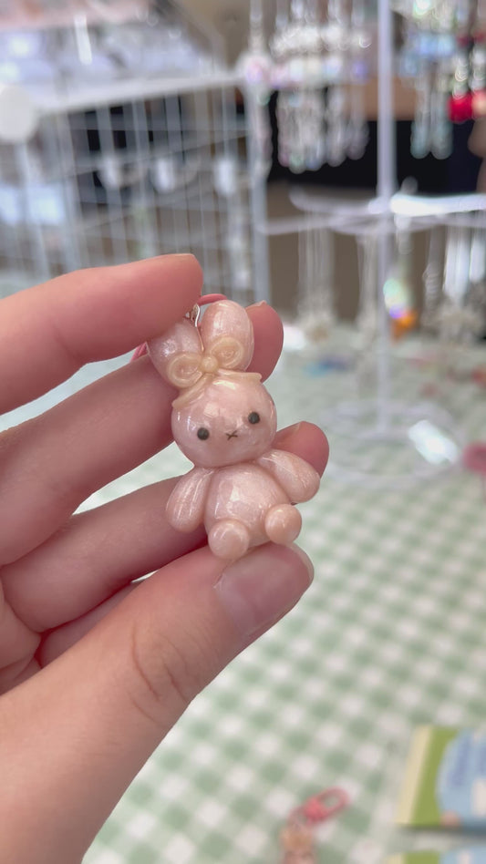 pink pearl miffy keychain